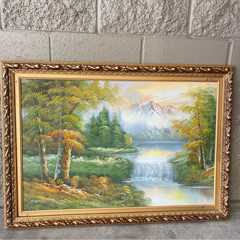 Antique R Boren Oil Painting Signed